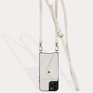 Donna Side Slot Crossbody Bandolier in Ivory/Gold, iPhone 11